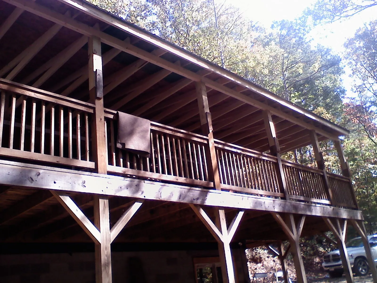 Timber framing under a new elevated porch and deck — Roof Leak Repair in College Grove by Roofing Brothers